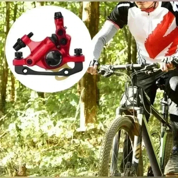 ZOOM XTECH HB100 Line Pulling Hydraulic Bike Disc Brake Calipers Front Red - Picture 3 of 11